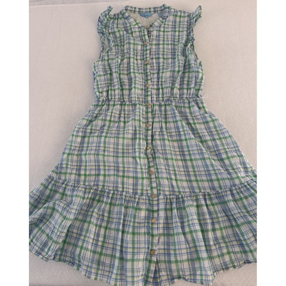 Cottage-core Dapper James Plaid Button Up Dress/Size Medium/Missing Waist Tie